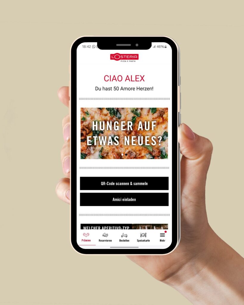 Kundenkarten in der Gastronomie: L'Osteria Fallbeispiel 19 LOsteria Amici Club 1